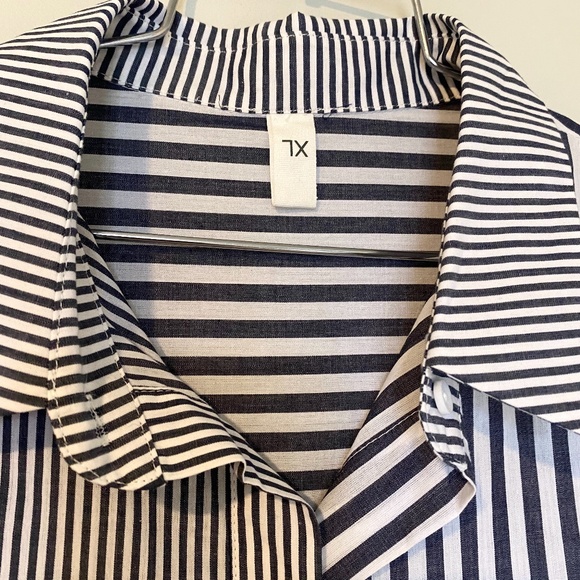 Striped Button Down Shirt - Blue and White - Picture 4 of 4